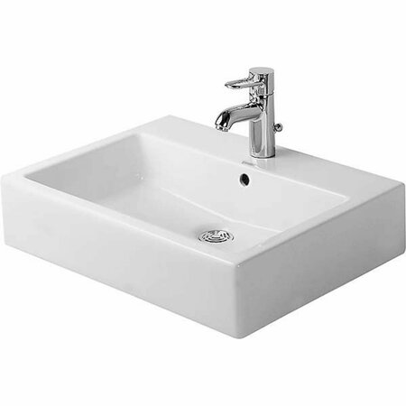 DURAVIT Washbasin, 23 5/8", Vero w/Overflow/Faucet 0454600000